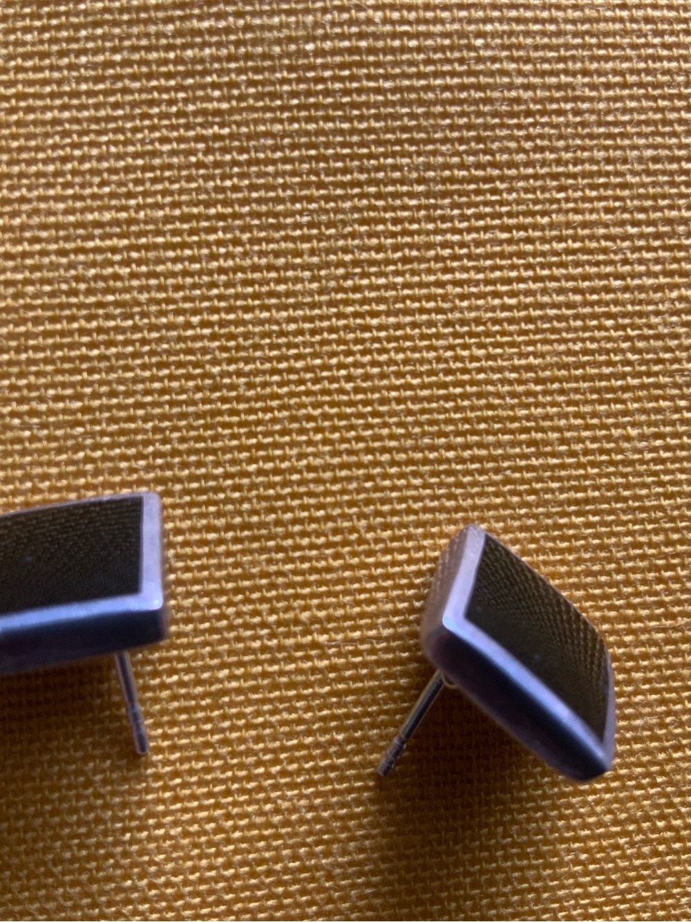 925 Sterling Silver Square Black Onyx Inlay Stud Earrings Geometric